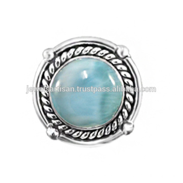 Lovely Larimar Gemstone 925 Sterling Silver Ring